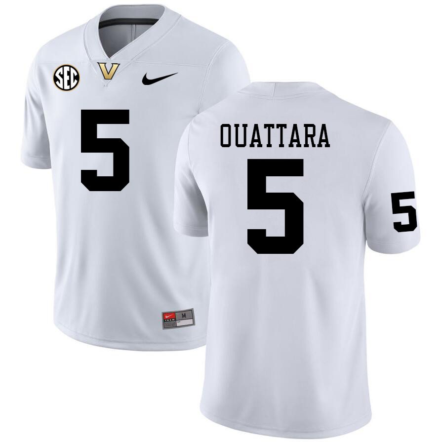 Vanderbilt Commodores #5 Yilanan Ouattara College Football Jerseys Sale Stitched-White